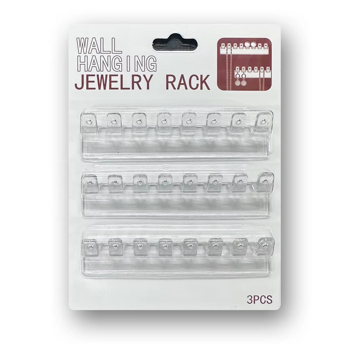 Support de rangement pour colliers, maillons pour bracelets et boucles d'oreilles avec 8 crochets, p