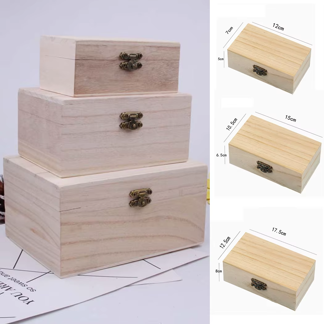 Boîte de rangement en bois pour bijoux à clapet, boîte en bois de bureau, décoration de la main, cad
