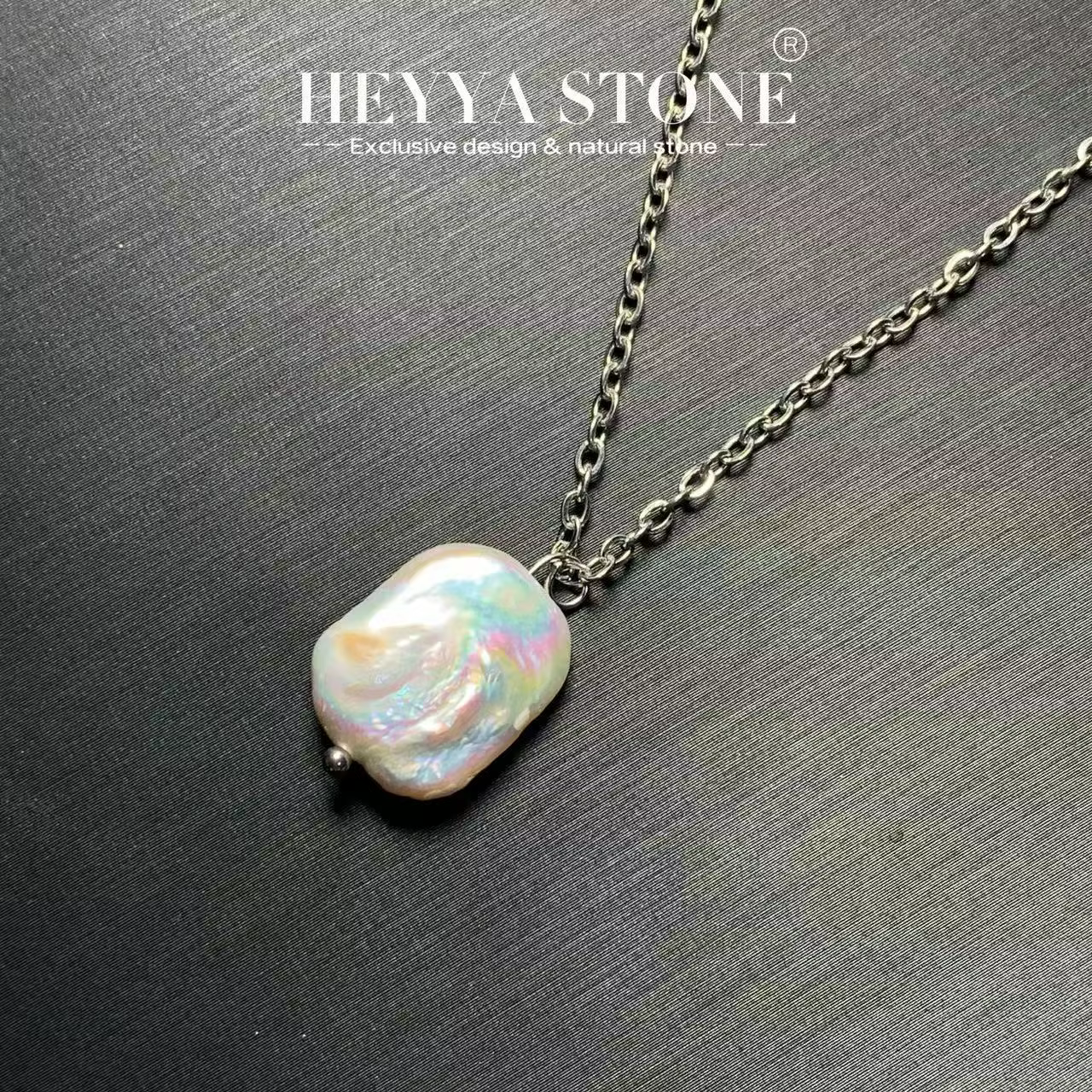HEYYA – collier avec pendentif en perles baroques naturelles pour femmes, plaqué or, bijoux fins sim