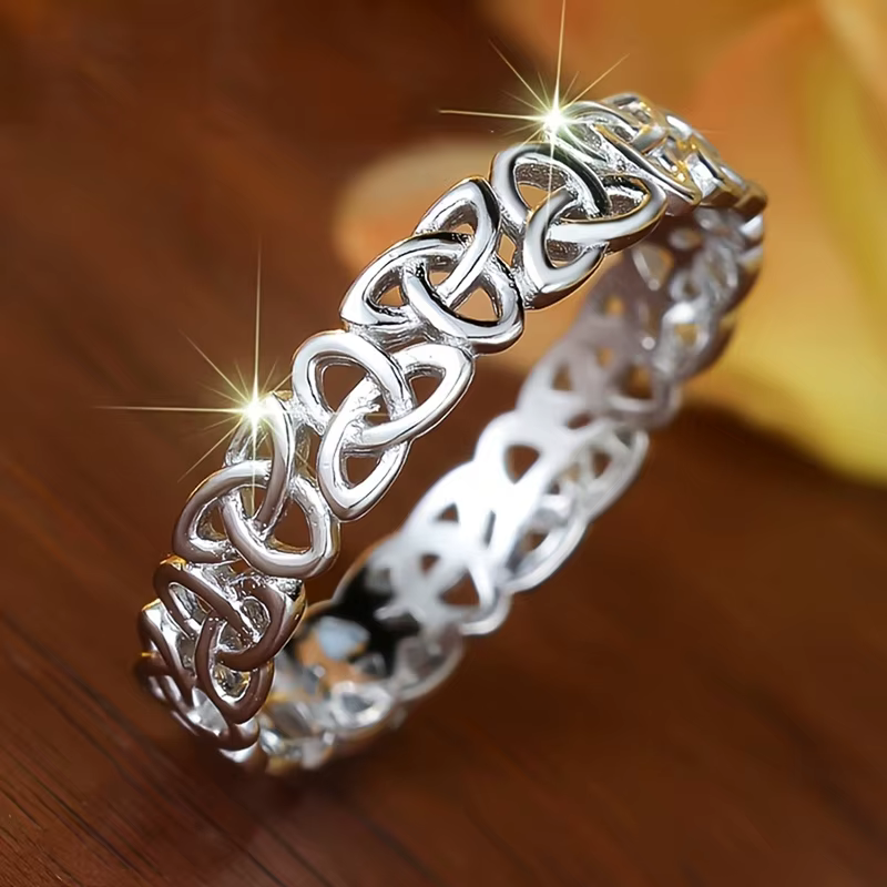 Huitan – bagues à nœud celtique couleur argent pour femmes, minimalistes, modernes, à la mode, bijou