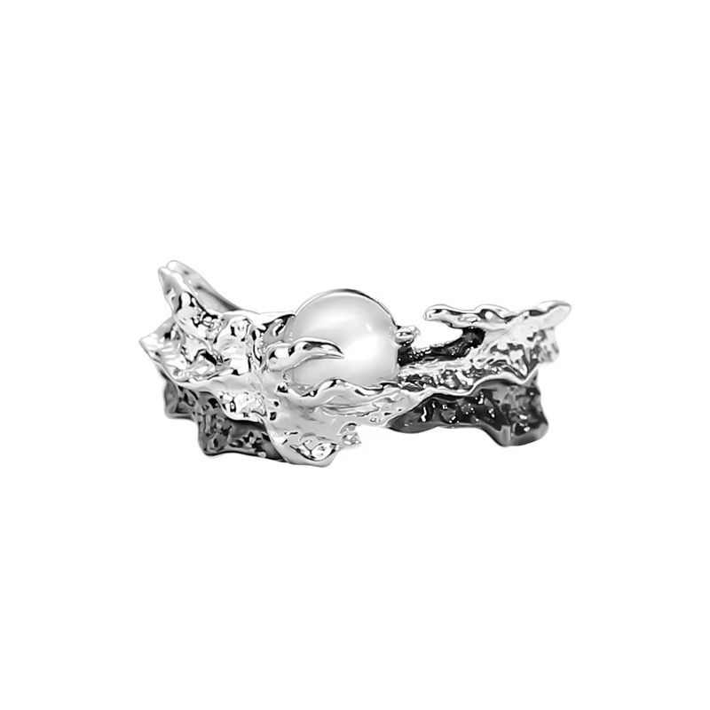 Bague de Couple en pierre de lune pour homme, haut de gamme, Design bientôt, Texture Vintage, argent