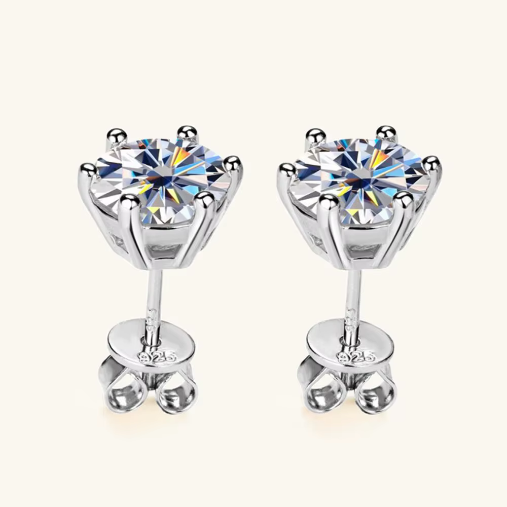 0.5-2ct Moissanite Diamant Boucles D'oreilles 18K Or Jaune Plaqué 925 Boucles D'oreilles De Mariage