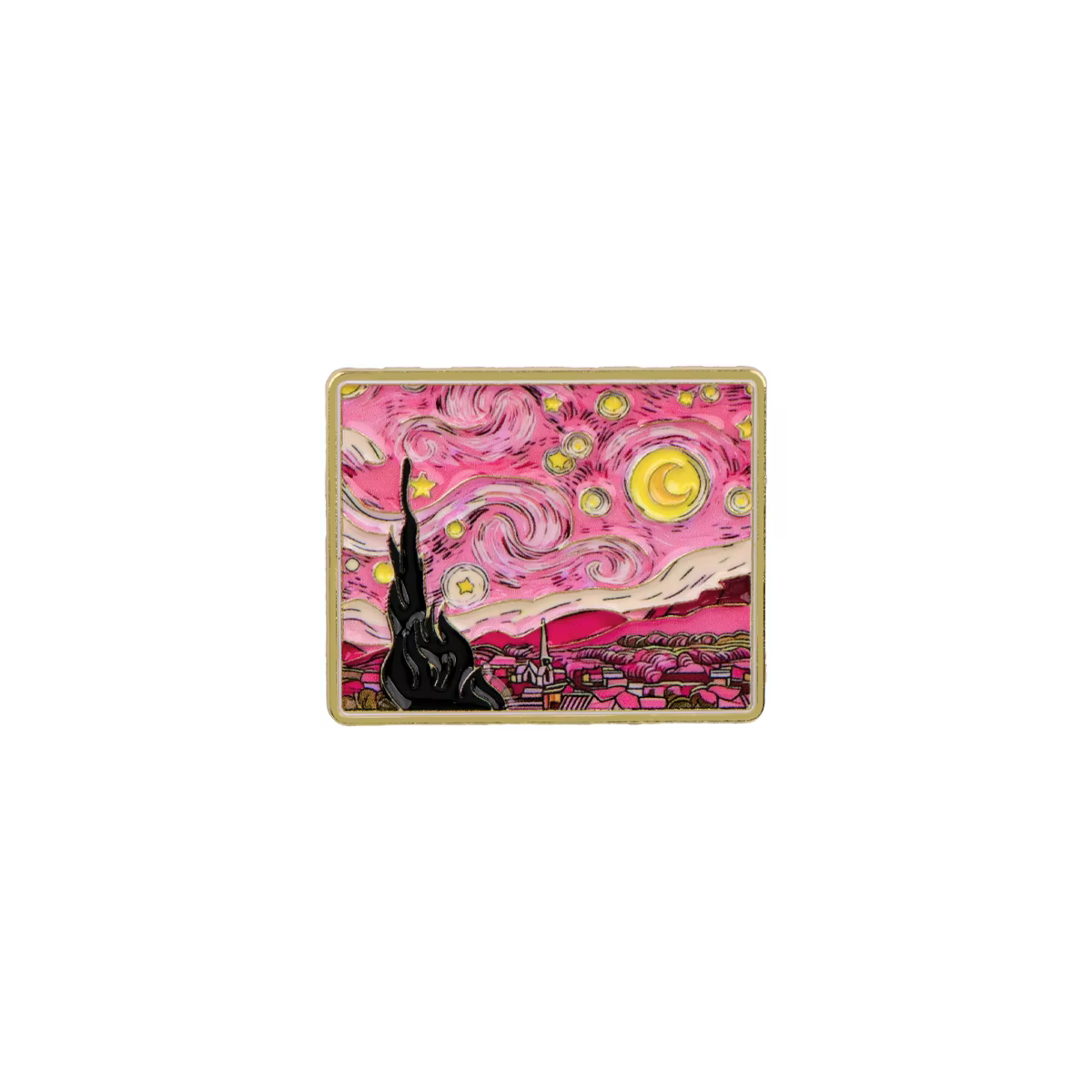Broches en émail Van Gogh, motifs peintures à l'huile et chat noir mignon, badges pour vêtements, sa