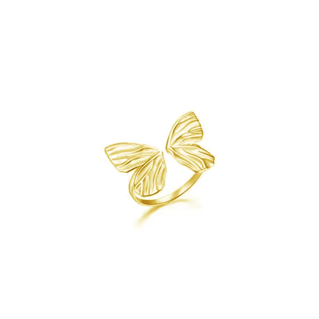 PONYKISS – bague ouverte en forme de papillon pour femmes, couleur argent, réglable, bijoux vintage,