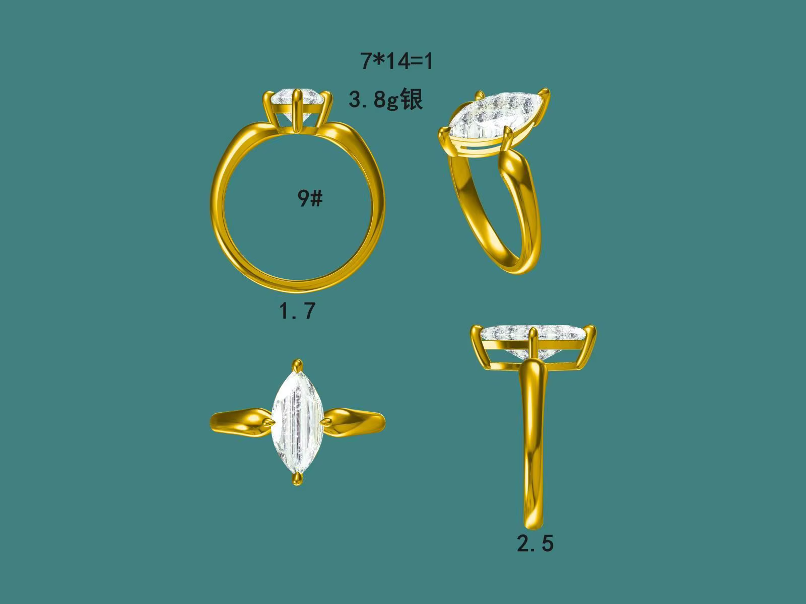 Bague en Moissanite Prix Usine, Bijoux Personnalisés, Boucles d'Oreilles, Pendentifs en Argent 925 /