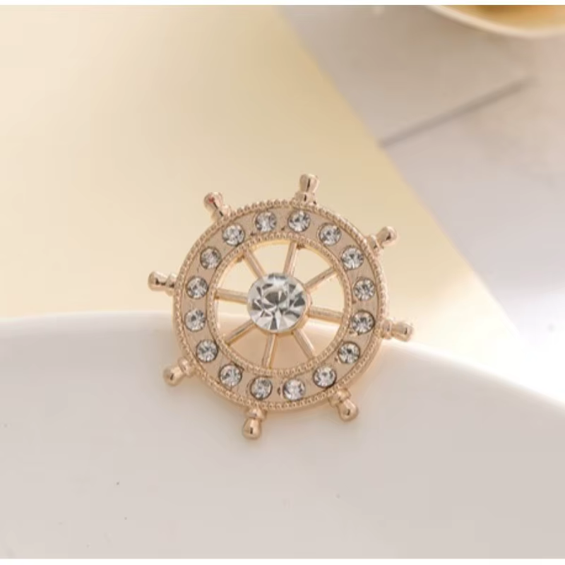 Broche de gouvernail style marine en alliage, accessoire de mode unisexe pour vêtements, sacs, chaus