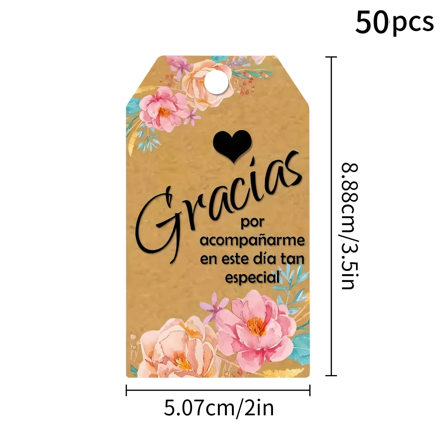 Carte de remerciement à fleurs Vintage espagnoles, pour Invitation de mariage, fête nuptiale, Thanks