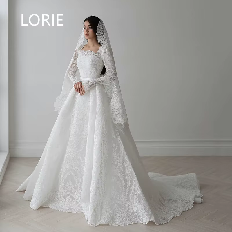 LORIE – robe de mariée trapèze en dentelle, avec des appliques, arabie saoudite, élégante, robes de 