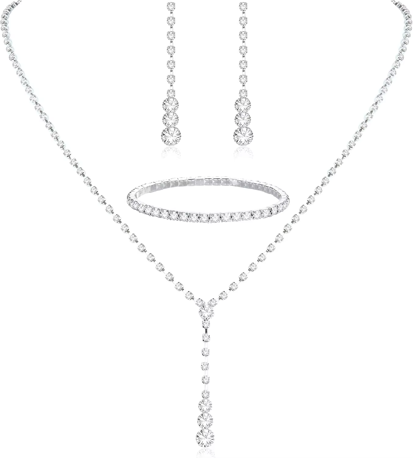 Bobisty ensemble de bijoux de mariée collier Bracelet boucles d'oreilles pour mariée demoiselle d'ho