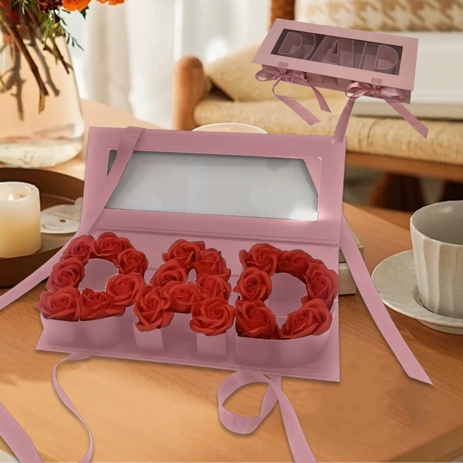 Boîte à fleurs vide pour papa, boîte-cadeau Souvenir légère et légère de qualité supérieure pour la 