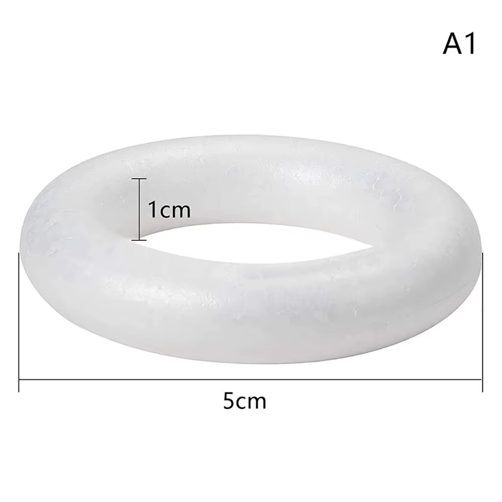 Anneau rond en mousse blanche, 1 pièce, pour l'artisanat de noël, couronne en polystyrène faite à la