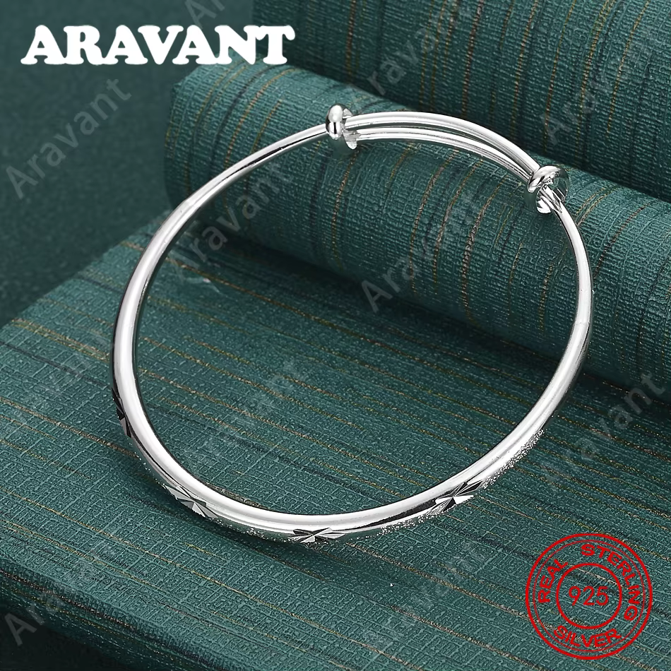 Bracelet ciel étoilé massif en argent Sterling 925 pour femmes, bijoux de fête Vintage élégants et n
