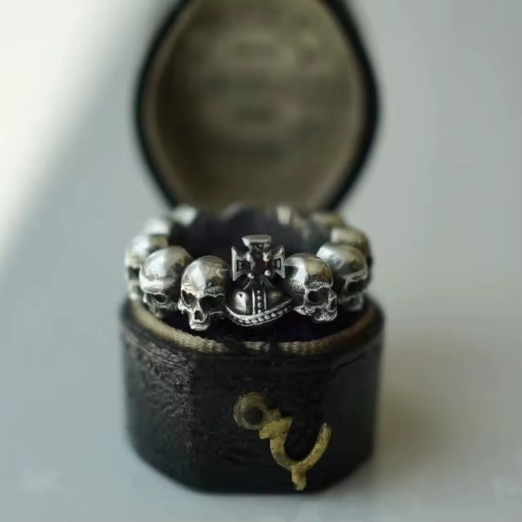 Anneau de conception originale Water Lily Life, bague d'amour squelette, industrie lourde, Texture r