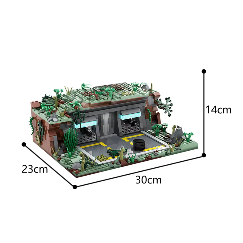 Blocs de construction MOC Rebel Outpost, Base cachée Space Wars sur planète à distance, Diorama de B