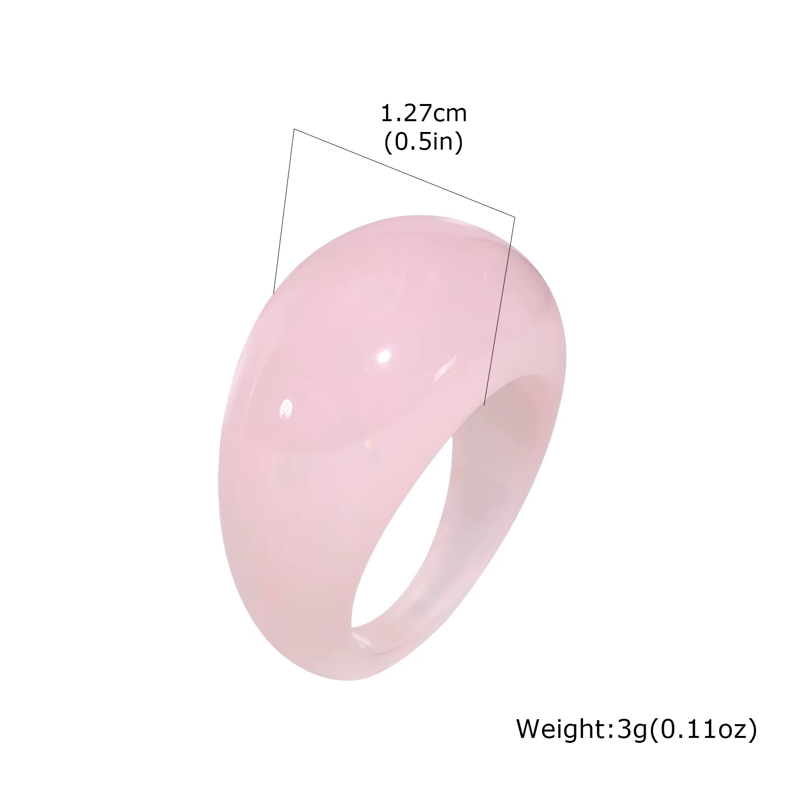 Bague acrylique classique couleur bonbon pour femmes, bagues épaisses géométriques en résine colorée