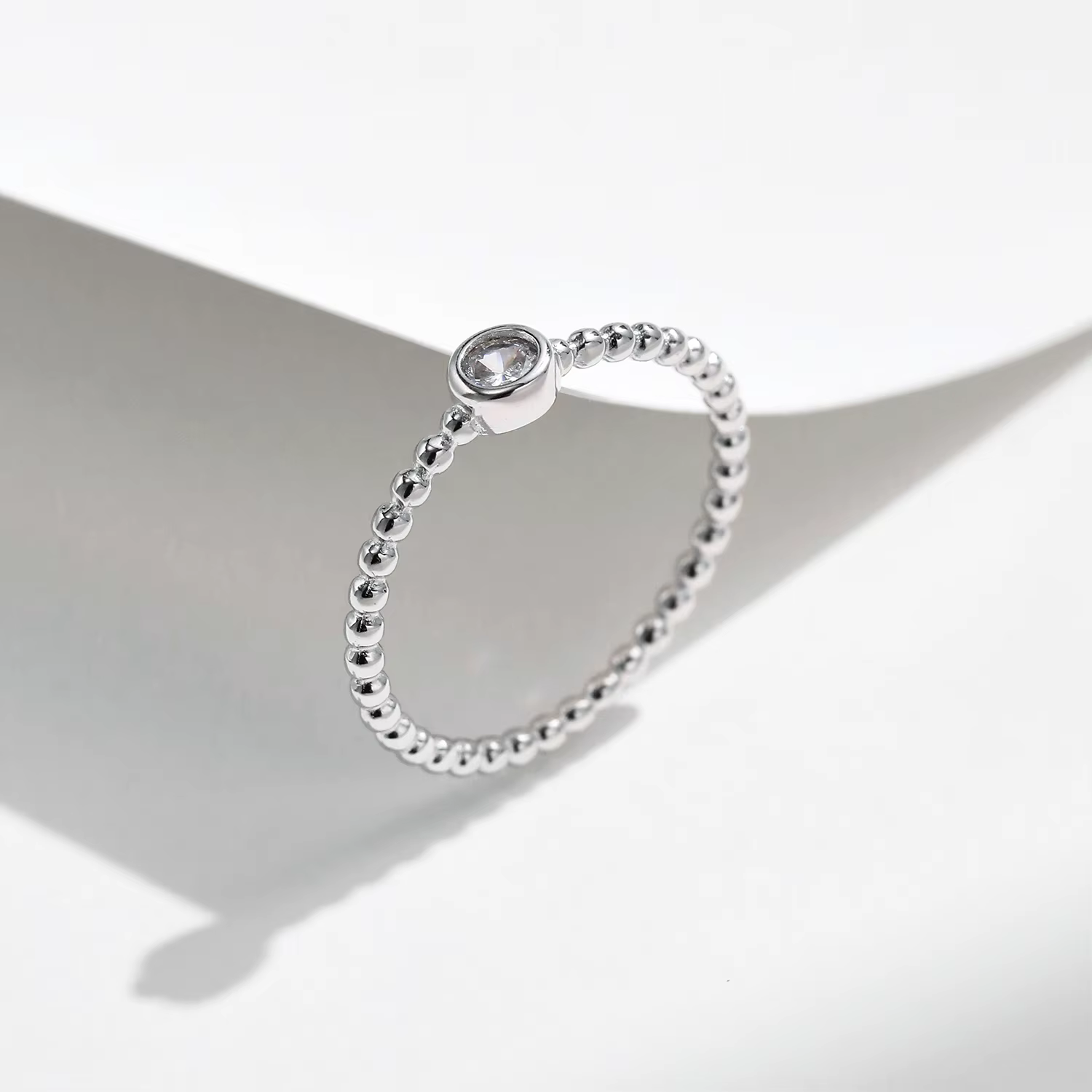 MODIAN – bague Moissanite en argent Sterling 925, perles, bagues empilables à la mode pour femmes, b