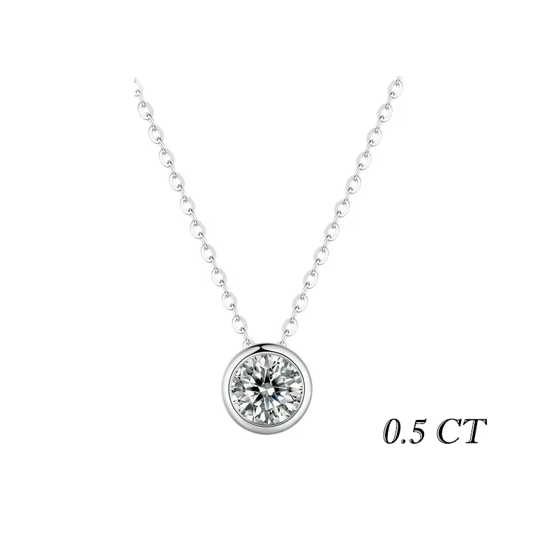 BAMOER 1CT lunette Moissanite pendentif collier couleur D VVS1 laboratoire diamant pour les femmes 9