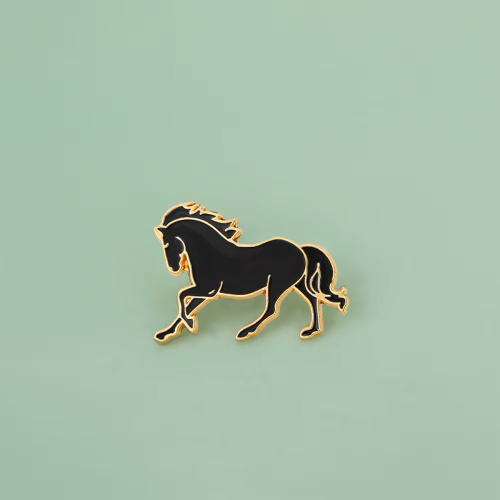 Broche cheval du zodiaque en émail de haute qualité, Badge cheval Animal poney, Adorable accessoire
