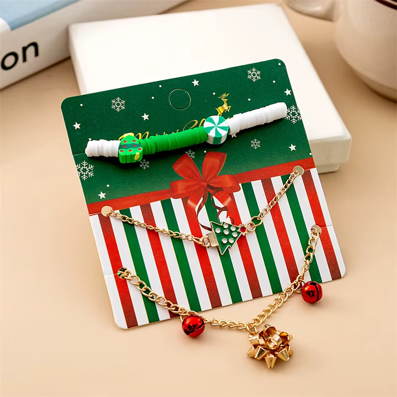 Ensemble de bracelets en ULtressée sur le thème de Noël pour femmes, mode, bonhomme de neige, cloche