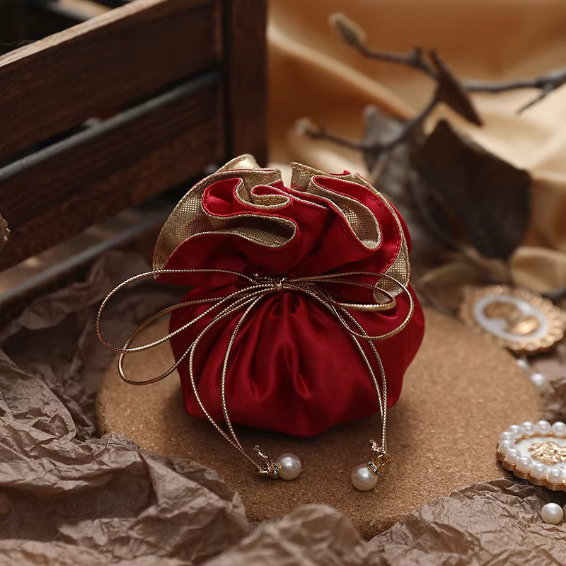 Grace Proximity-Sac à bonbons portable, sacs d'emballage cadeau de mariage, doublure dorée soyeuse, 
