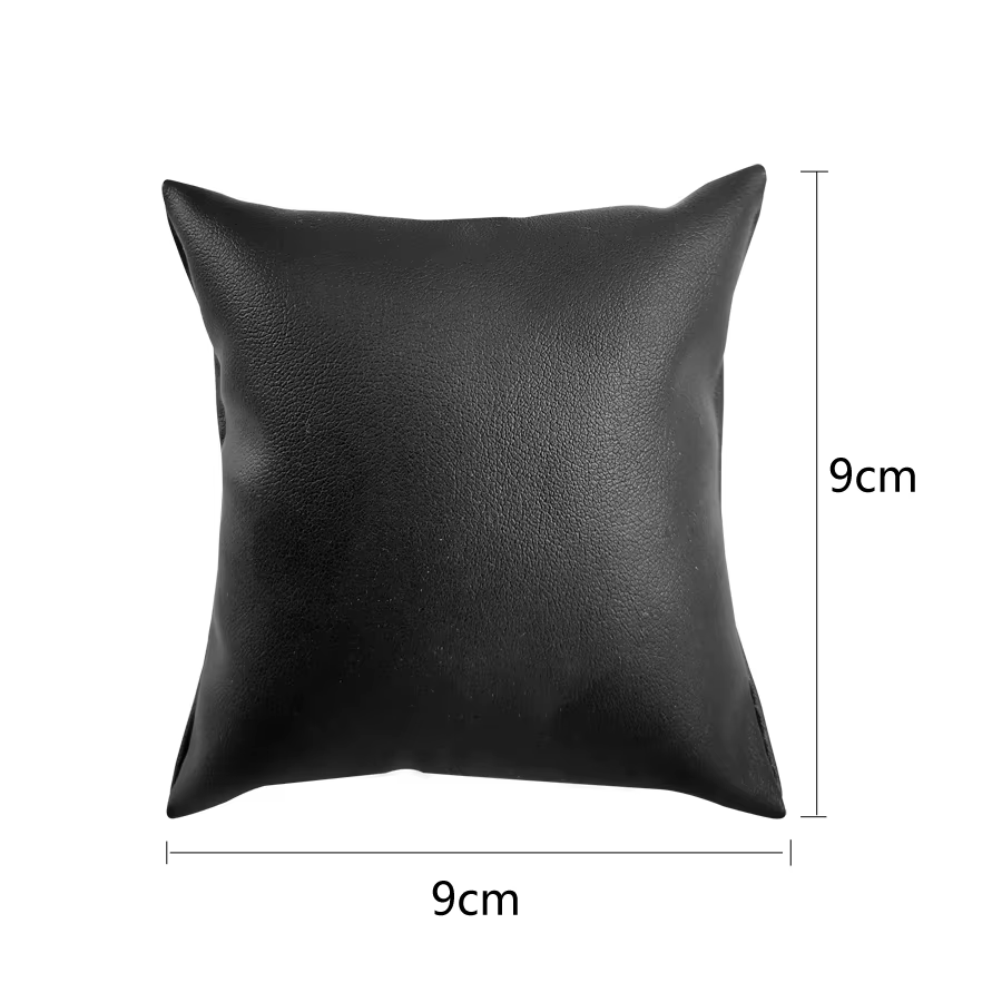Oreiller de montre en cuir PU noir, présentoir de comptoir de magasin de bijoux, support de montre, 