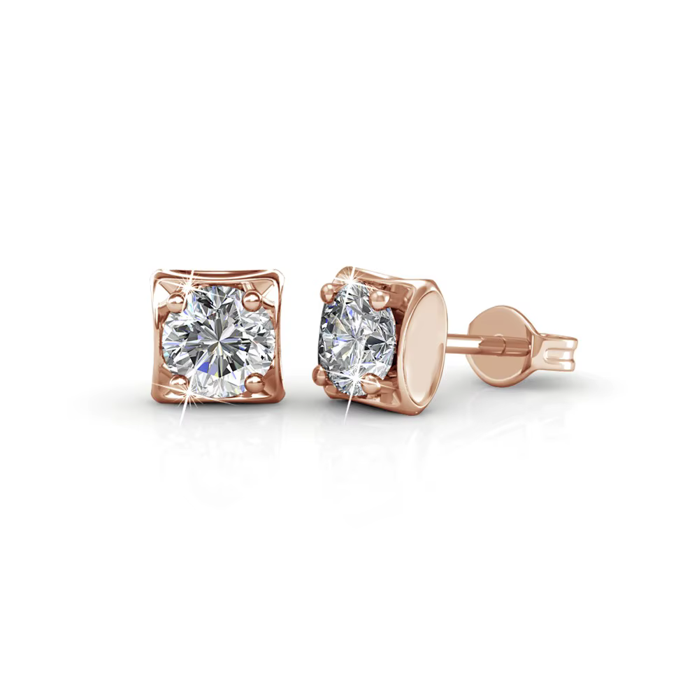 Daisini – boucles d'oreilles carrées originales, ornées de cristaux Swarovski, Unsex, élégantes, emp
