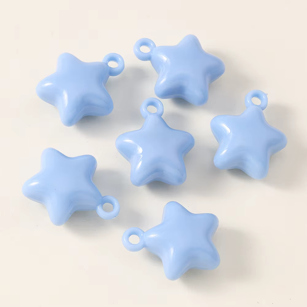 Leslie 10 pièces 23*28mm résine drôle étoiles colorées breloques pour bricolage mignon boucle d'orei