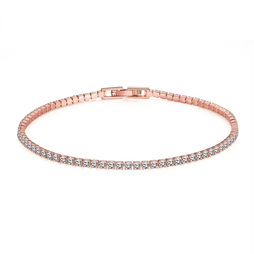 SAIYE-Bracelet de tennis en argent regardé véritable, bijoux en argent 925 pur, 18cm, 2mm, cadeau de