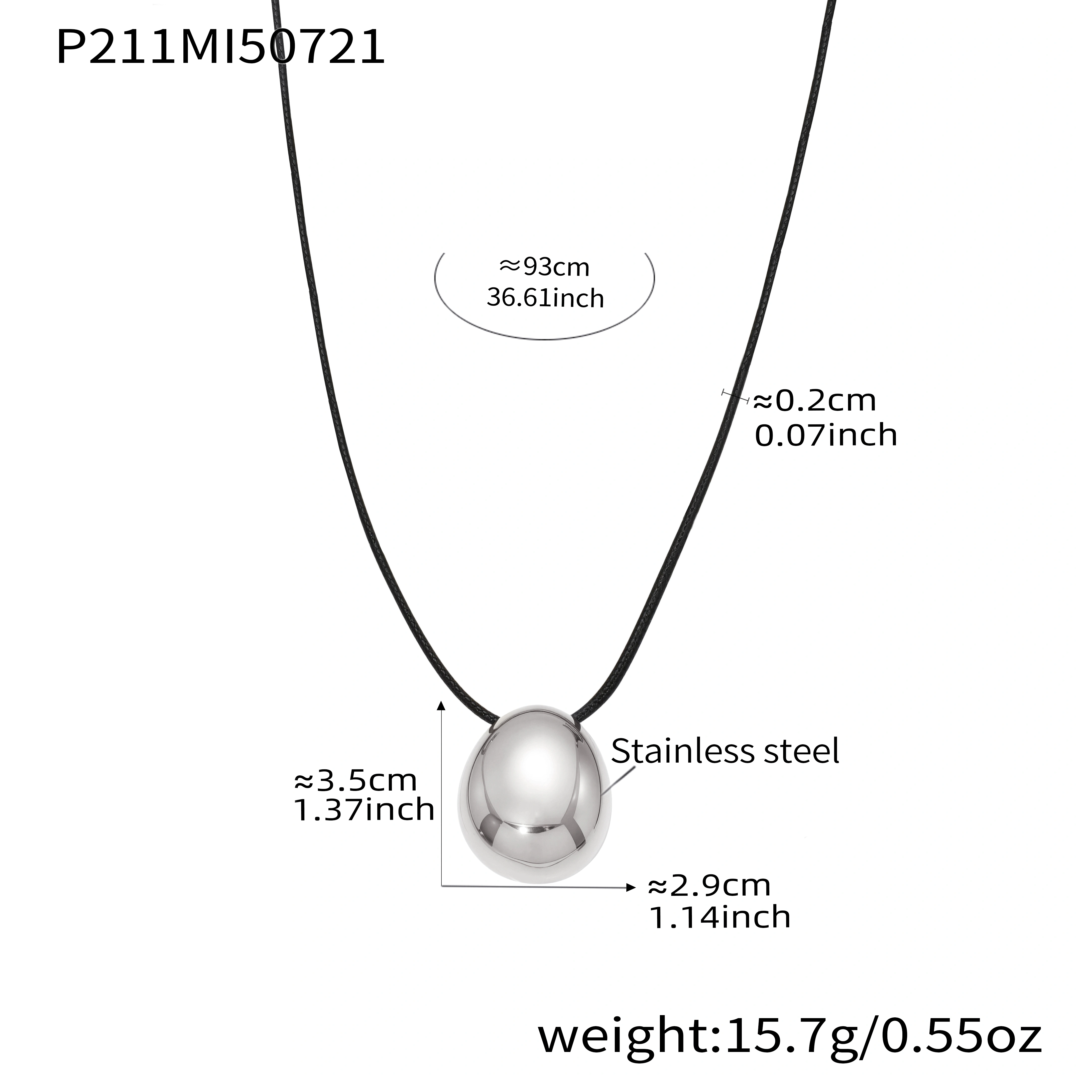 Collier Long avec pendentif gouttelette brillante en acier inoxydable plaqué or 18 carats, corde en 