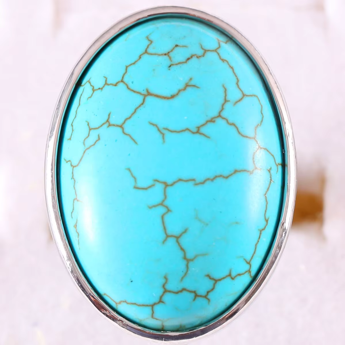 Bague en cristal rose pierre naturelle ovale cabine Cabochon perle opale blanche Rhodonite Malachite