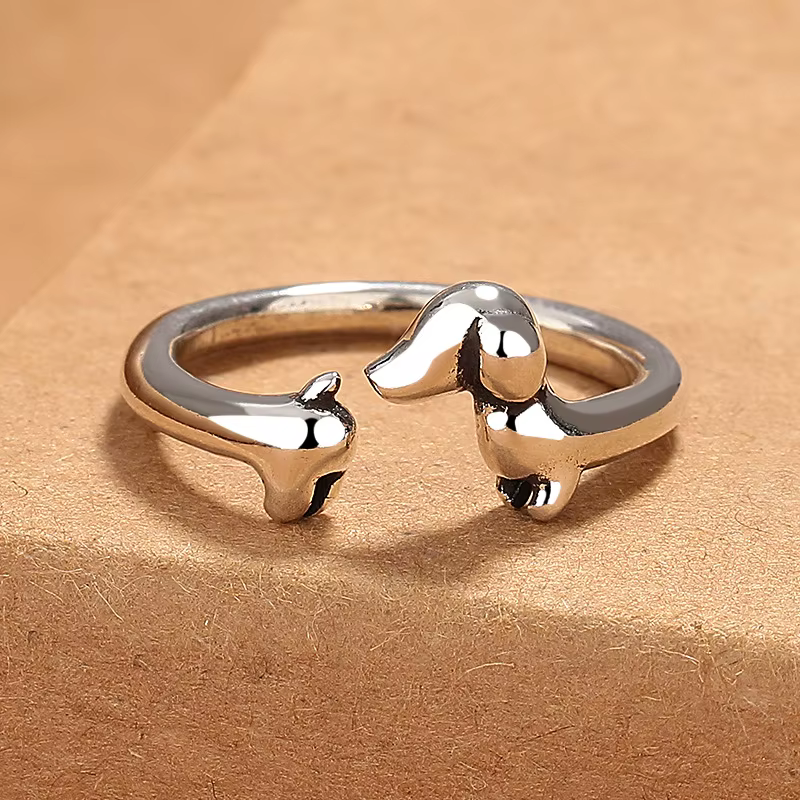 Bague vintage en argent sterling 925 avec motif chien mignon pour femme, magnifique bague tendance p
