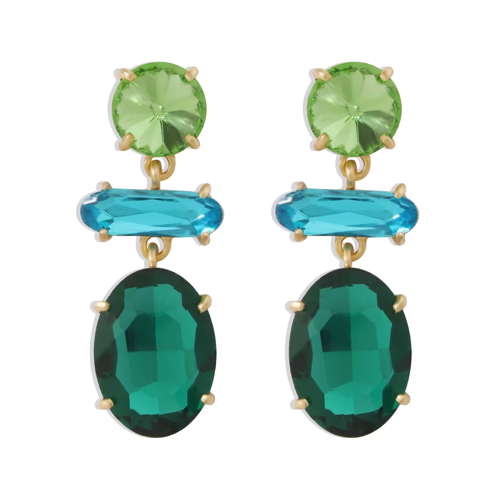 Boucles d'oreilles pendantes en cristal de luxe pour femmes, bijoux à pampilles géométriques en Zirc