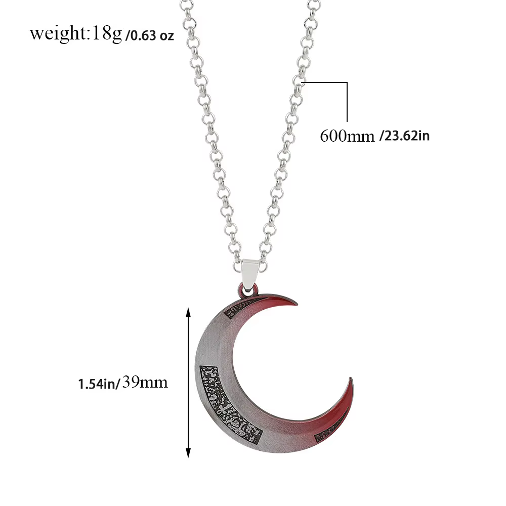 Collier Pendentif Personnage de Film Moon Knight - Chaîne de Cou Unisexe Créative en Forme de Lune P