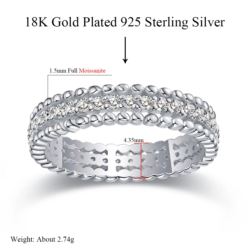 Bague en argent regardé 925 Moissanite pour femme, alliances en diamant, bijoux fins, document D VVl