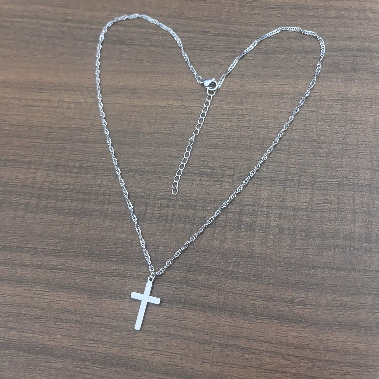 Collier croix en acier inoxydable plaqué or véritable 18 carats pour femmes et filles, ne ternit pas