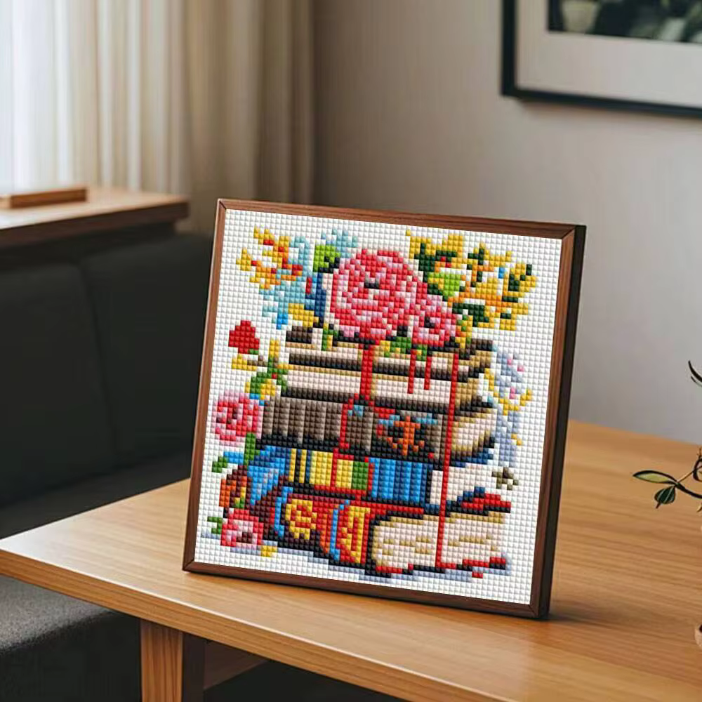 Huacan 12 pièces paysage Mini diamant peinture livre fleur 5D carré diamant mosaïque Animal à la mai