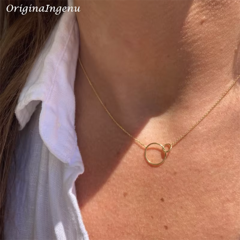 Collier personnalisé en or 14K pour femmes, ras du cou délicat, minimalisme, résistant au ternisseme