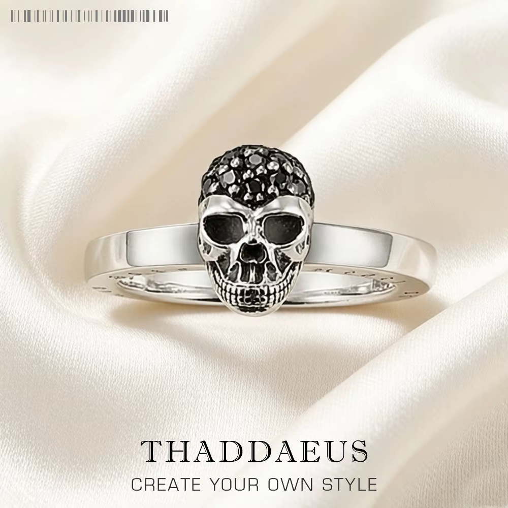 Bague crâne noir, bijoux Punk fins de rue rebelle européenne pour femmes Aumtmn, tout nouveau cadeau