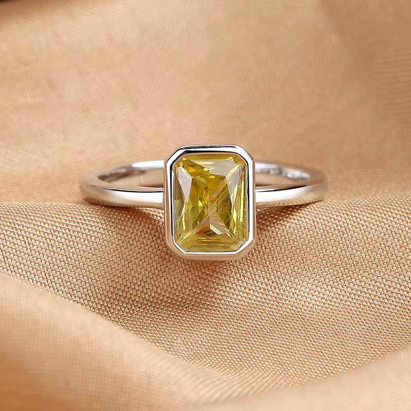 Bagues de fiançailles carrées géométriques pour femmes, classique, jaune, or antique, argent, docume
