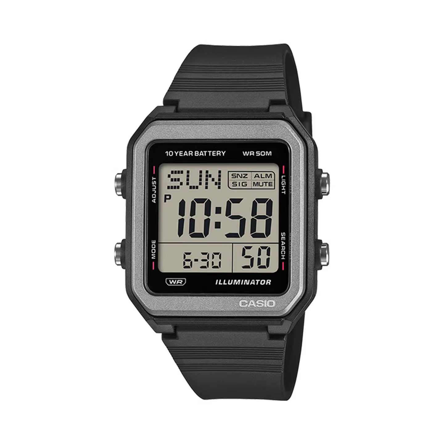 Montre numérique sportive rétro unisexe CASIO W-221H, batterie longue durée 10 ans, résistance à l'e