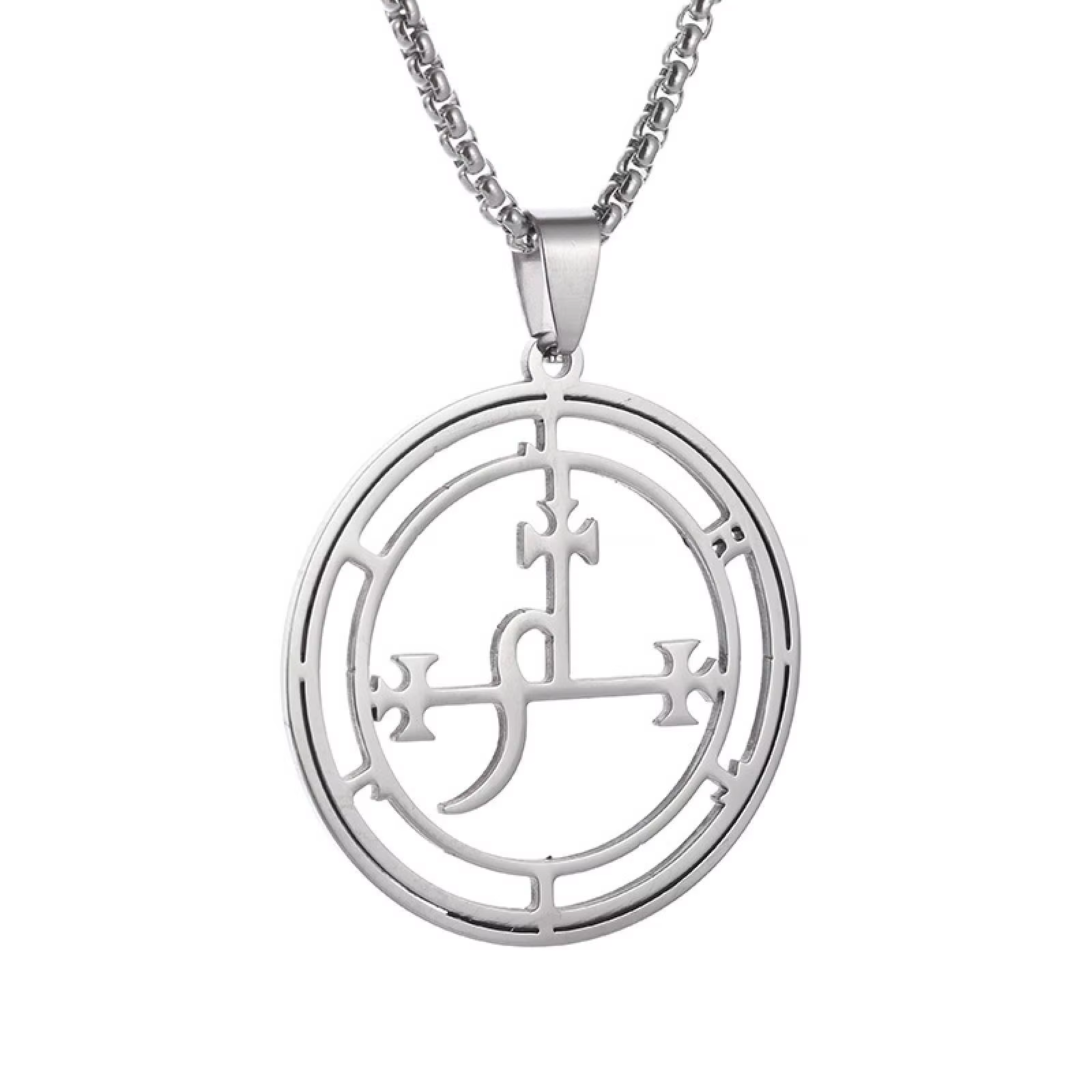 Collier pendentif Sigil of Lilith pour femmes et hommes, amulette de salomon, bijoux en acier inoxyd