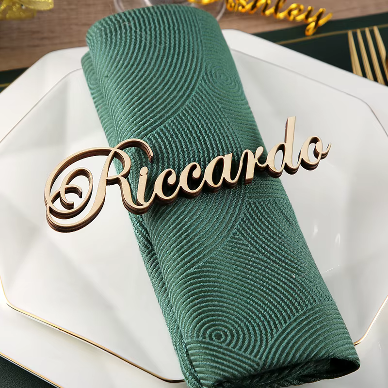 5 pièces Étiquettes de noms de lieu de mariage d'anniversaire, décor de Table de mariage, décor de m