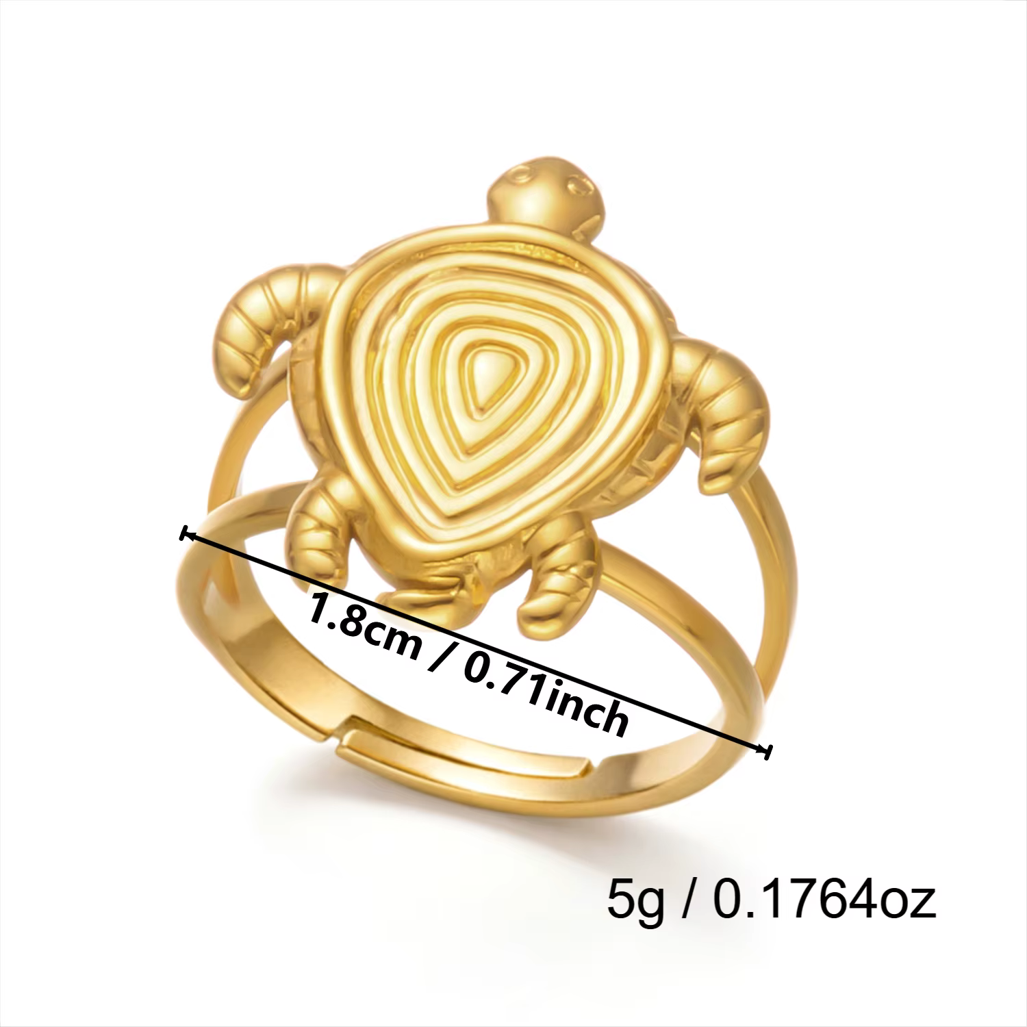 Bague Coquillage Doré Style Océan pour Femme en Acier Inoxydable, Bijou Spirale Massif Coquillage, A