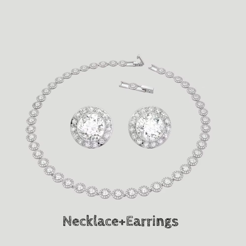 Ensemble de bijoux en argent sterling 925 de bonne marque, collier et boucles d'oreilles, cadeau rom