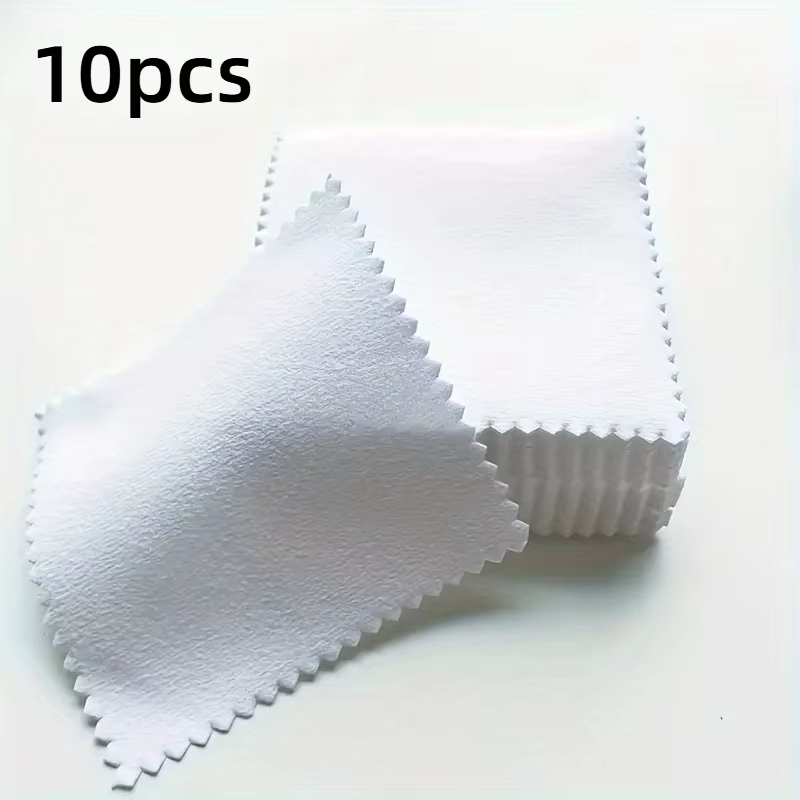 Chiffon de polissage de couleur argent, 10 pièces, chiffon de nettoyage doux, chiffon d'essuyage pou