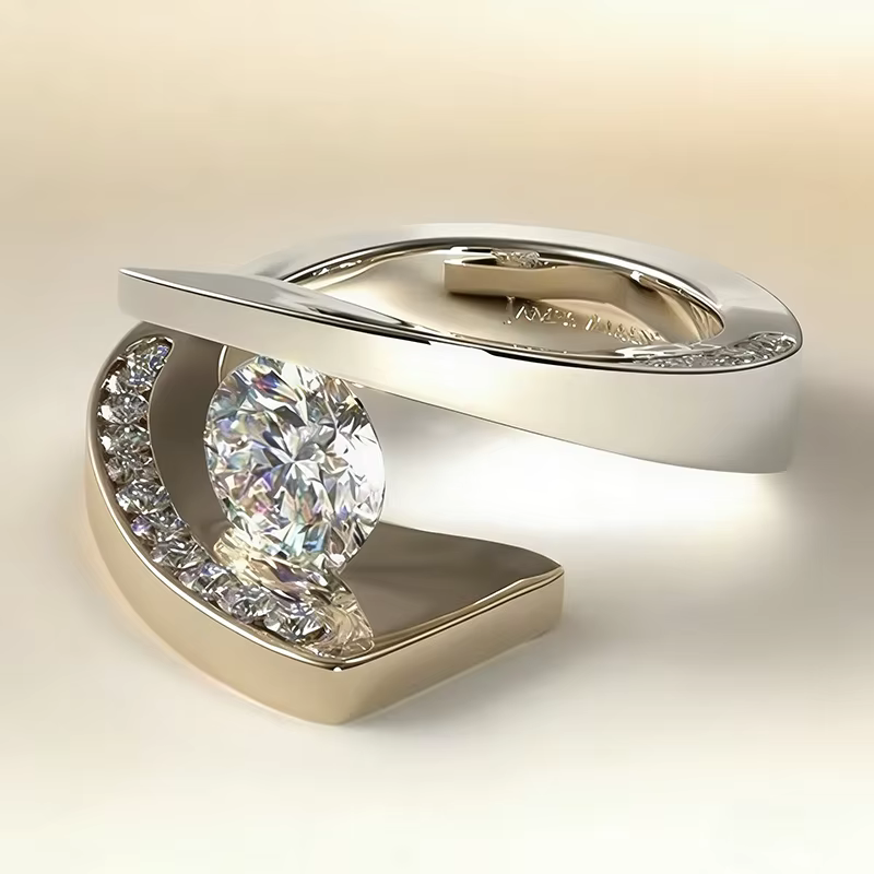 Bagues de Mariage de Luxe Taille 6 7 8 9 10 Nouvelle Collection Princesse en Argent Sterling 925 Cou