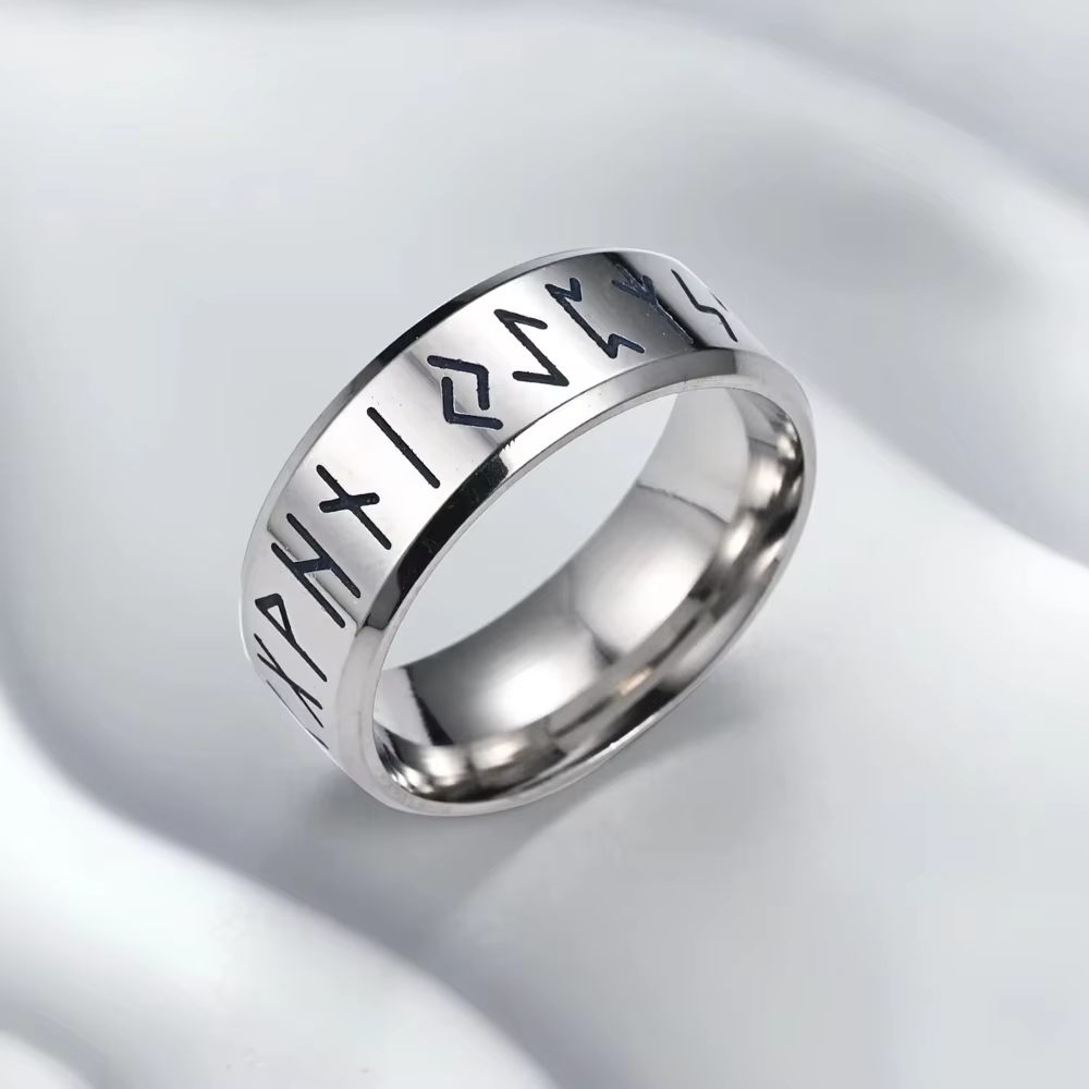 YILUOCD acier inoxydable Viking Runes anneau pour hommes femmes Vintage nordique celtique noeud anne