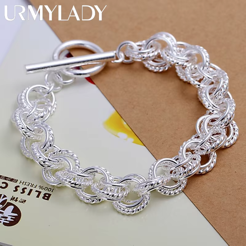 Bijoux en argent Sterling 925 de haute qualité, jolis Bracelets populaires à la mode, cercle de fête