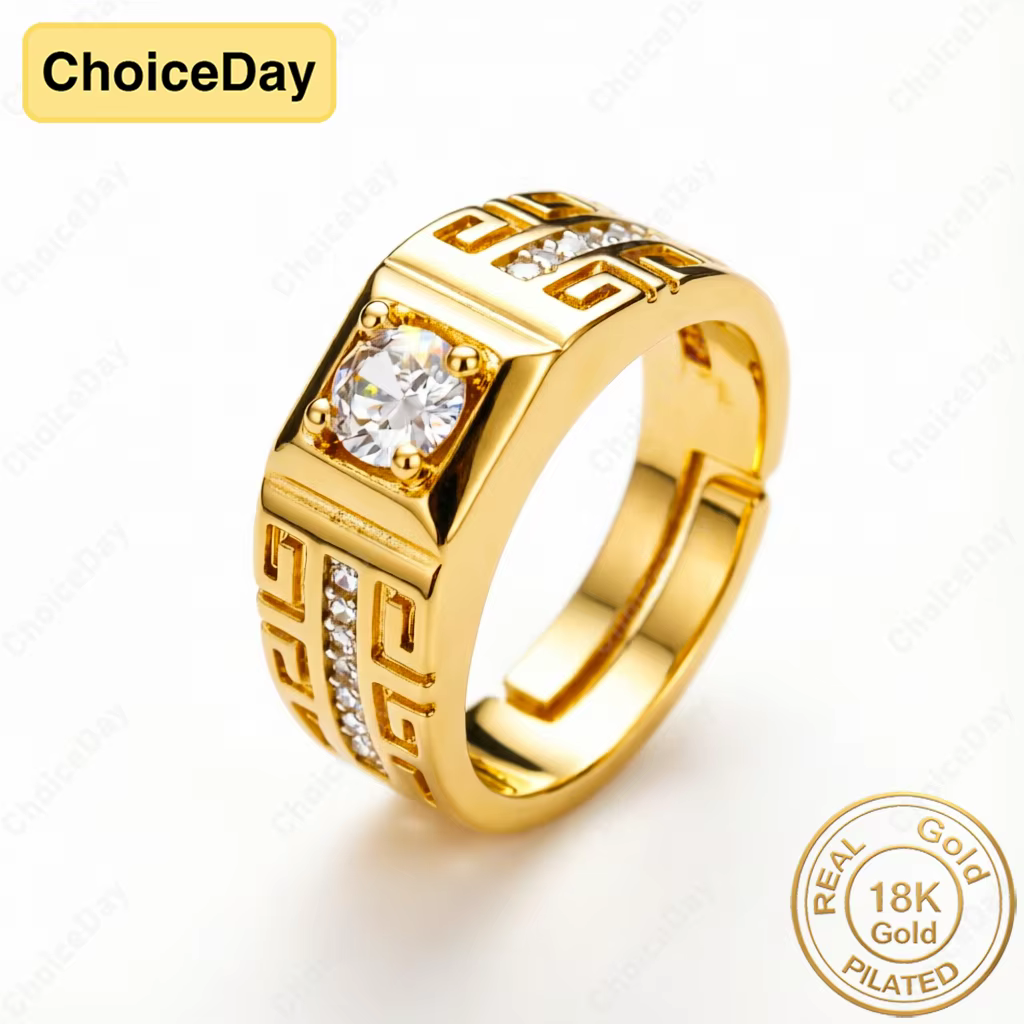 Bague en Zirconium Plaqué Or 18K Luxueuse et Exquise, Accessoire Élégant pour Femme, Cadeau de Fianç