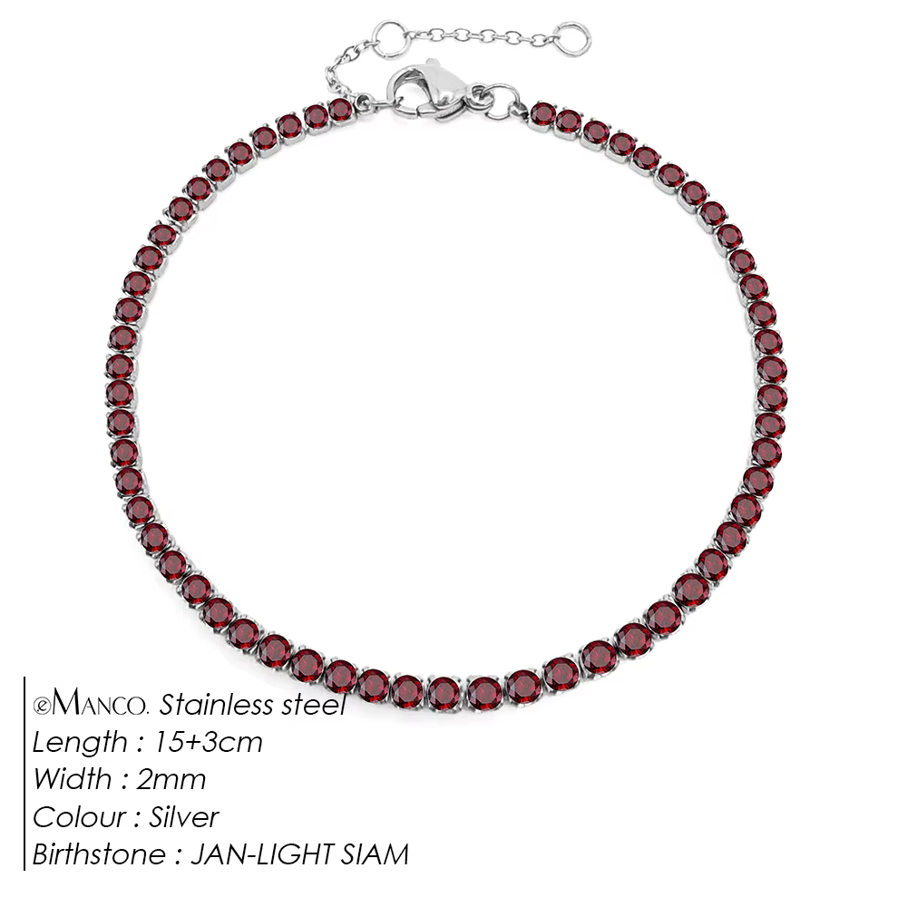 Bracelet en acier inoxydable plaqué or EManco, serti de zircone blanche de haute qualité, simple et 